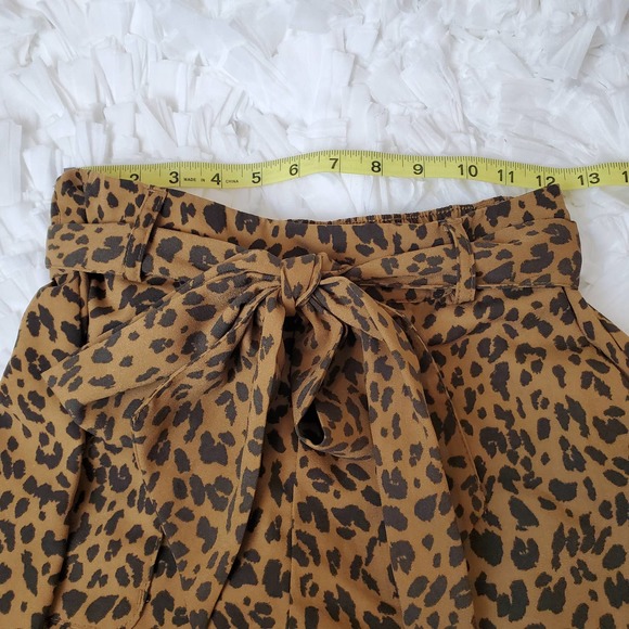 A NEW DAY | ANIMAL PRINT LEOPARD CINCHED WAIST DRESSY SHORT SHORTS WOMEN SIZE XS - Picture 13 of 17